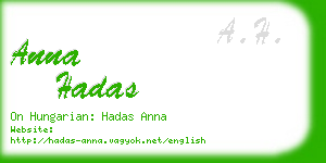 anna hadas business card